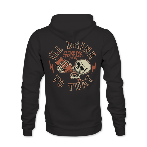 SJOCK I'LL DRINK TO THAT ZIP HOODY - BLACK