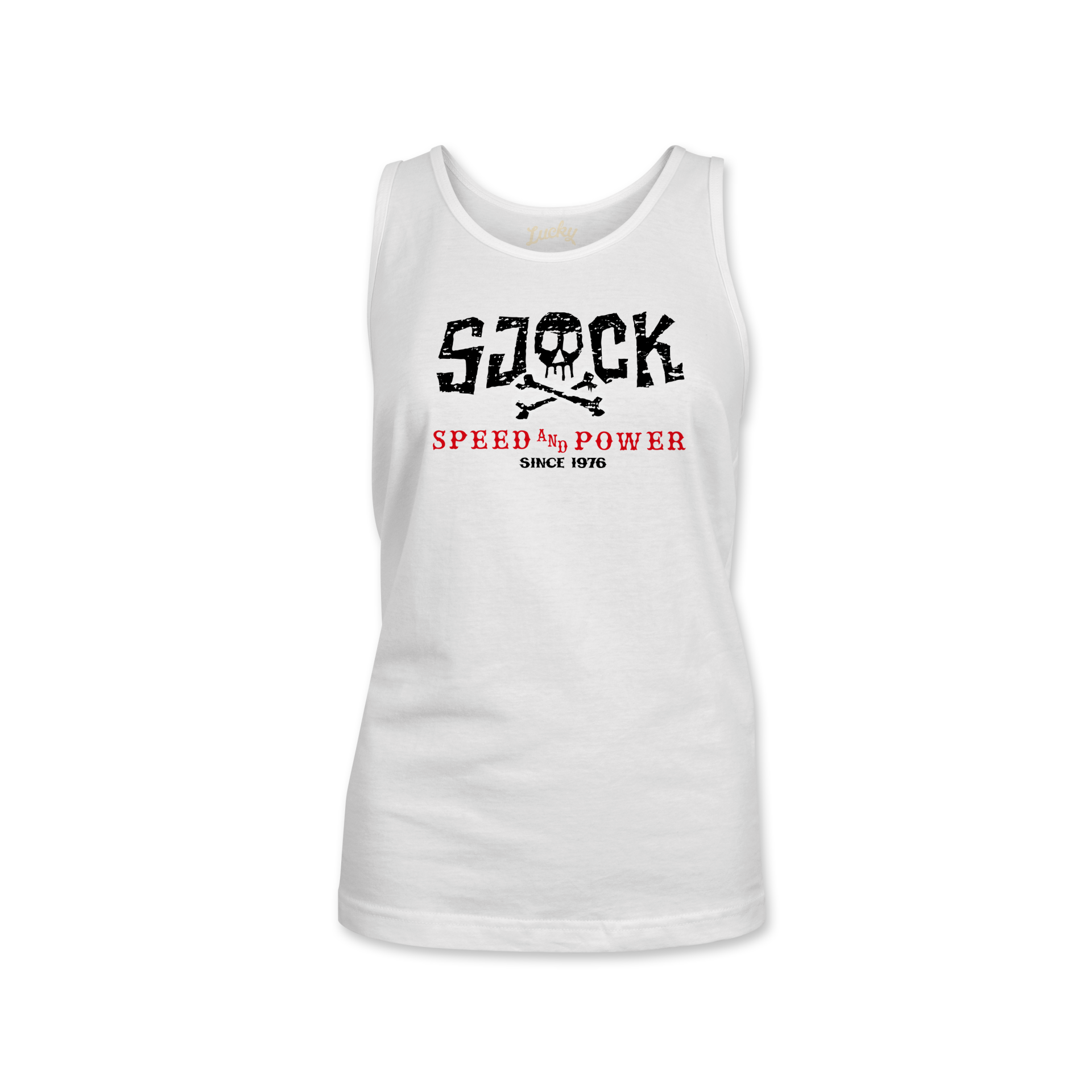 SJOCK SPEED AND POWER LADIES TANKTOP WHITE