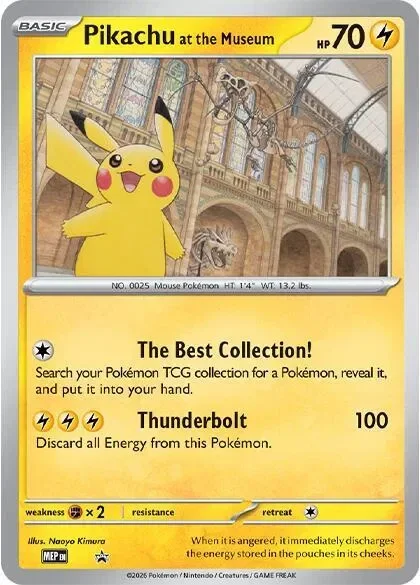 Pikachu at the Museum- Jumbo Card
