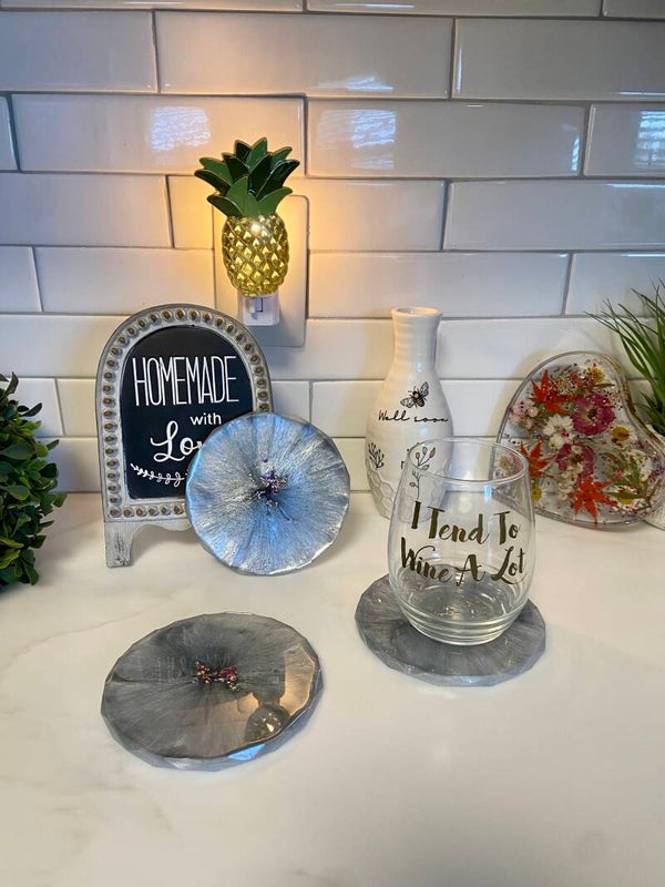 SET OF 3 SMOKEY/GRAY COASTERS