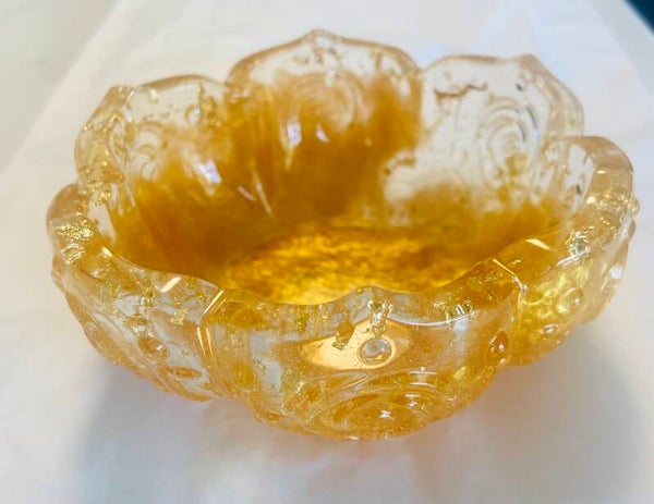 GOLD/CLEAR SMALL SUGAR/CANDY/TRINKET BOWL