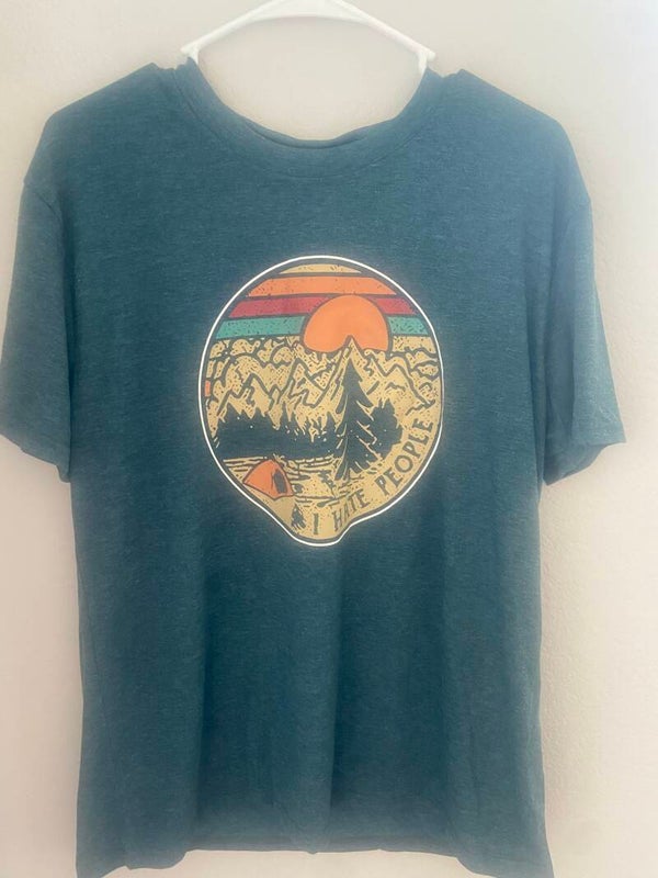 Camping letter print T-shirts for women