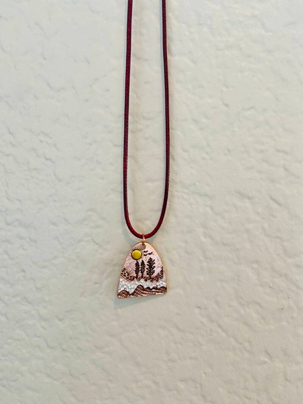 Boho mountain design necklace