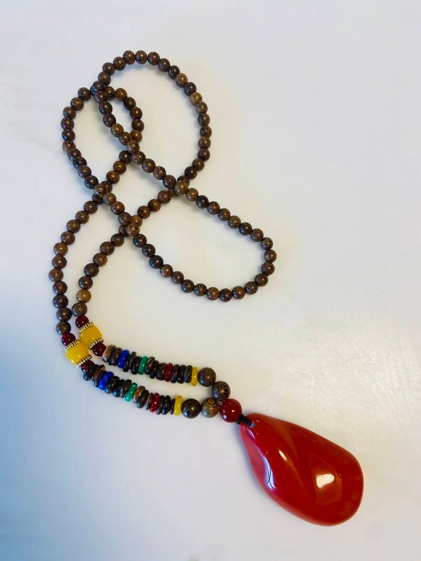 Boho Wooden Beaded Necklace