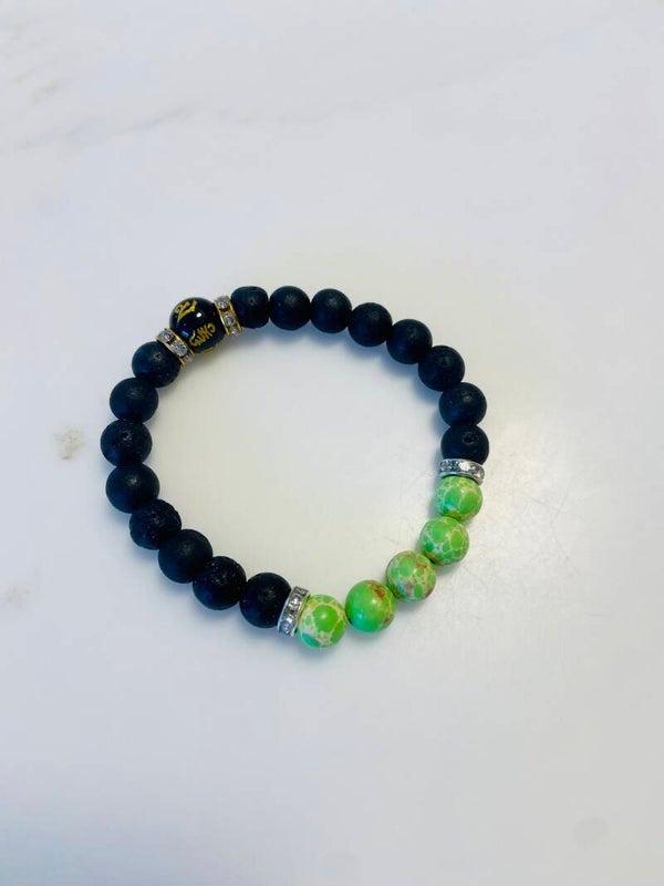Colorful Natural Turquoise/Volcanic Stone Bracelet