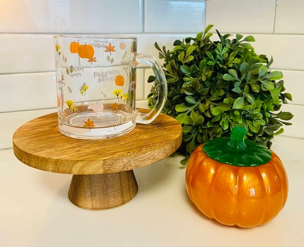 Glass Mug w/Fall Leaf design