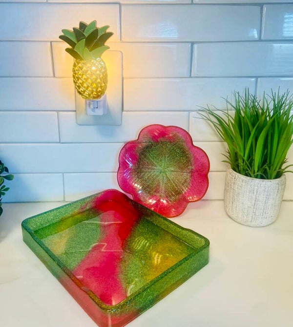 Groovy Tray and Flower Dish