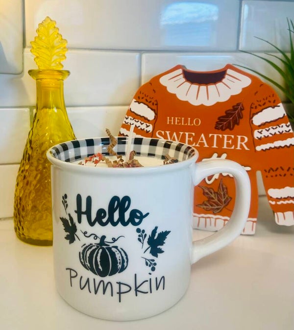 Handmade Hello Pumpkin Scented Candle