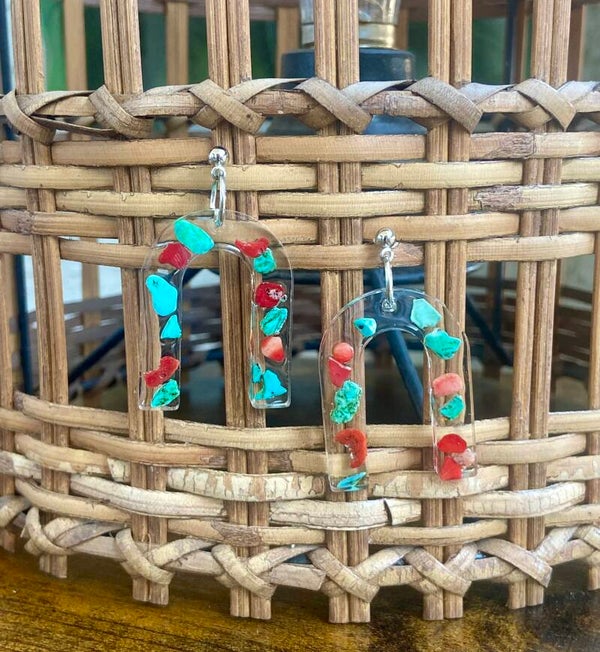 Handmade resin earrings