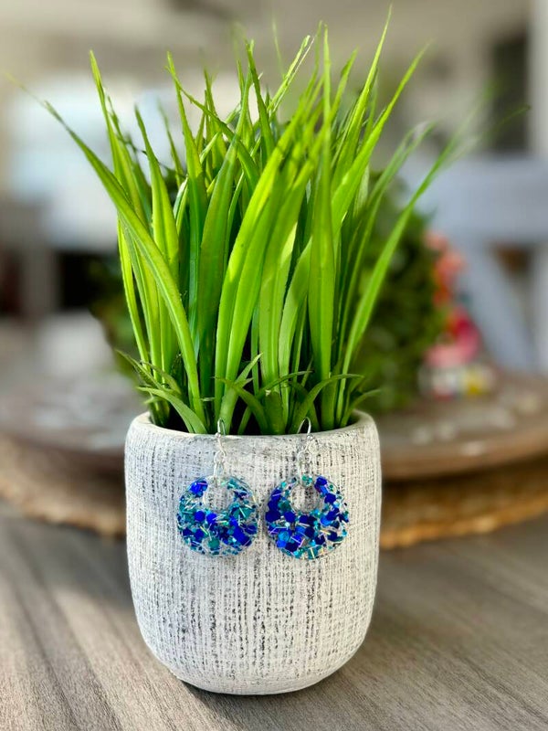 Handmade resin earrings and necklace set