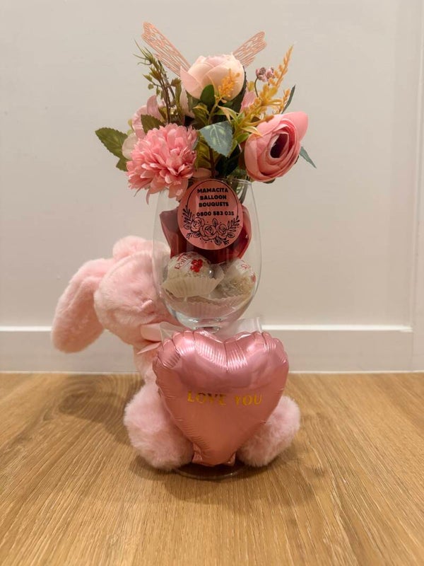 MCPB WINE GLASS FLOWER BOUQUET