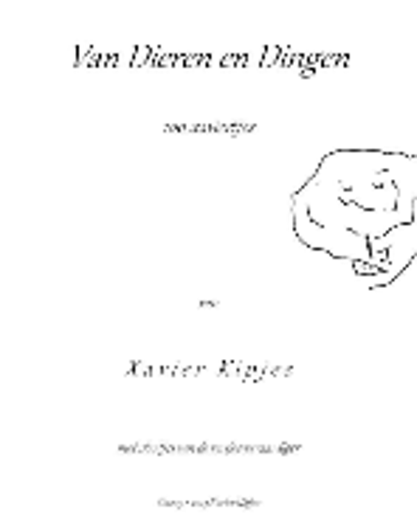 Van Dieren en Dingen gedrukte uitgave