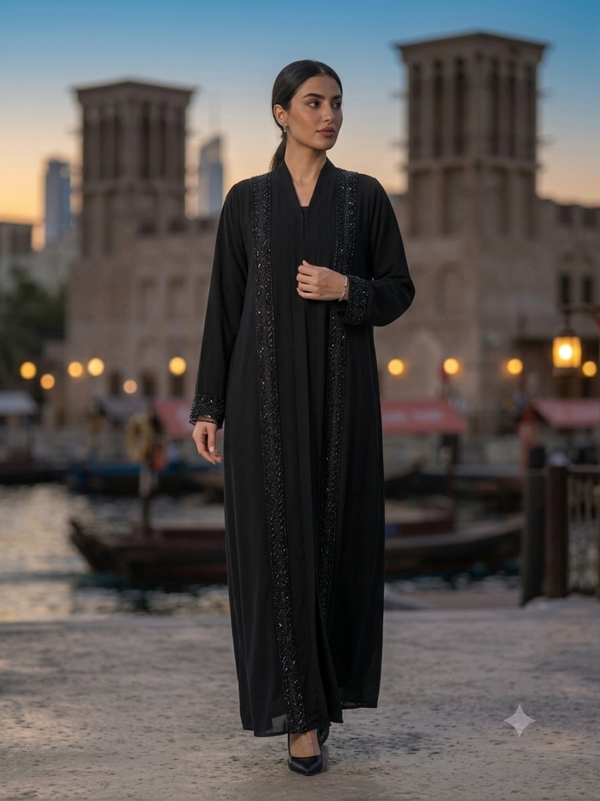 Arabic Calligraphy Silk Abaya