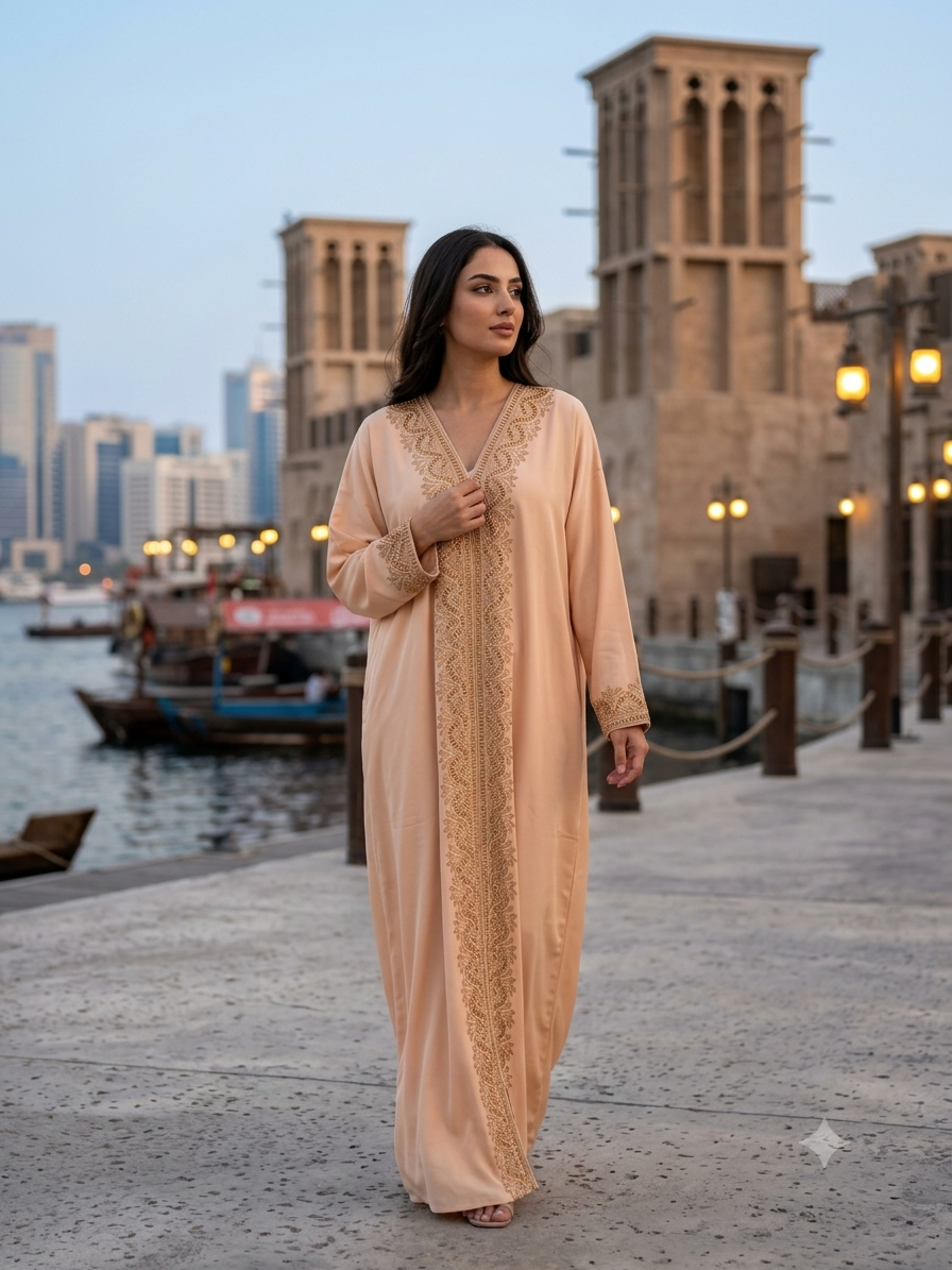The Apricot Kasab Abaya