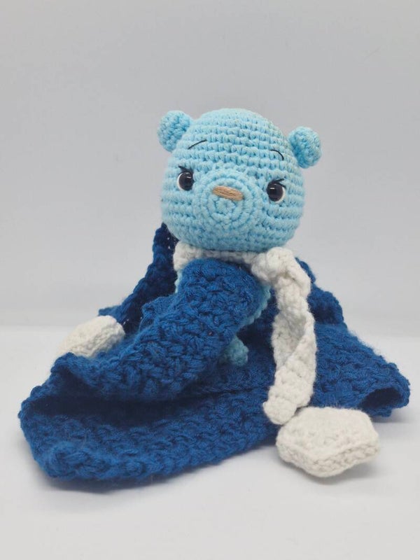 Doudou souple ours bleu