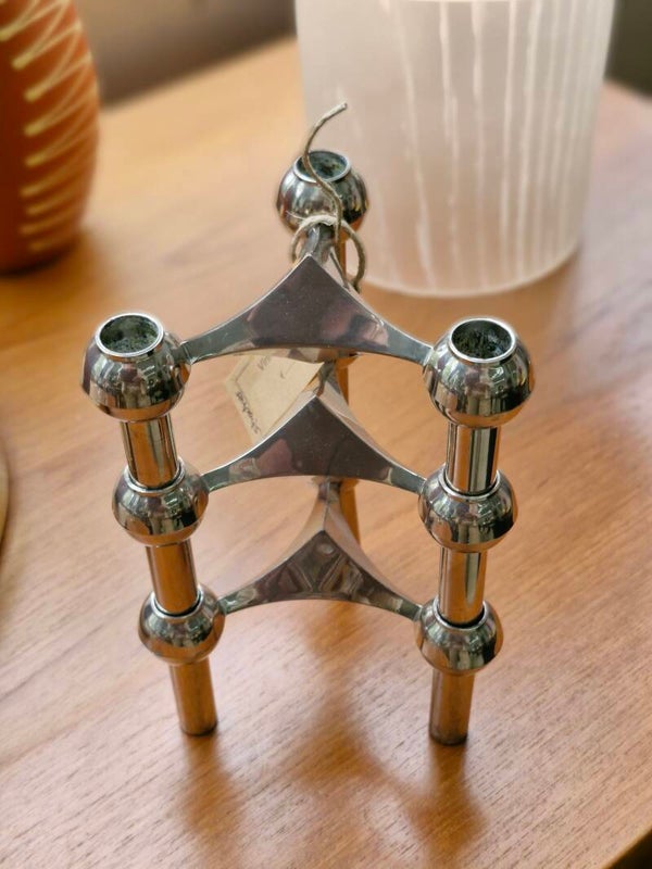 Vintage design kandelaren Stoff Nagel chroom