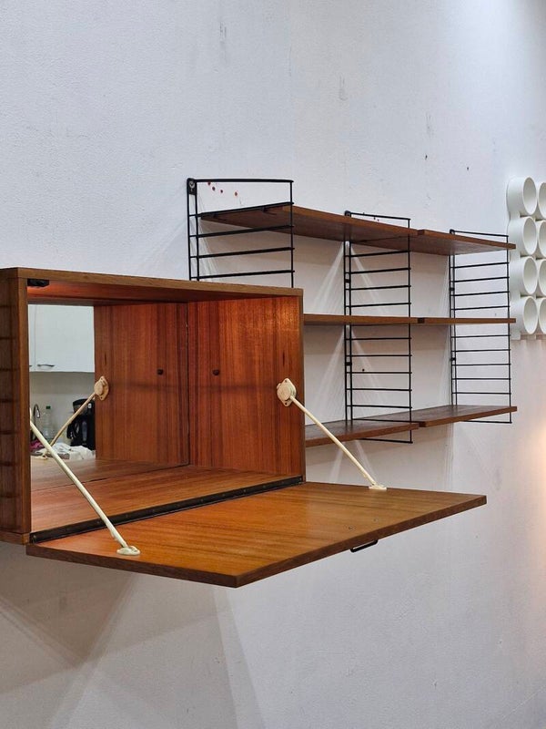 Vintage design wandsysteem met barkast Musterring 70s