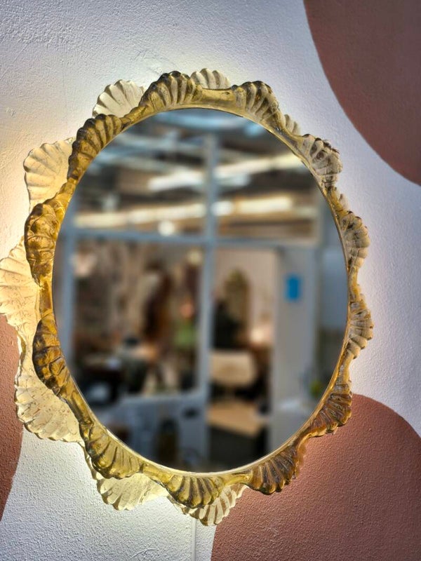 Vintage spiegel met verlichting Doria Leuchten