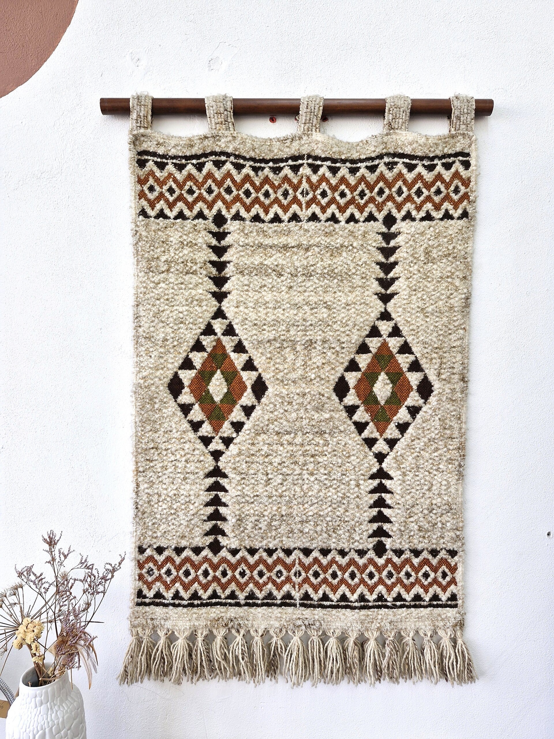 Vintage wandkleed wol 70s