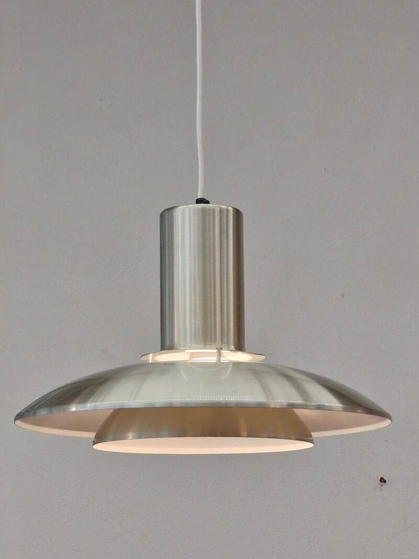 Deense vintage hanglamp mat messing 70s