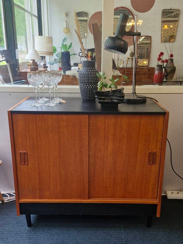 Vintage Deens design kastje 70s zwart/teak