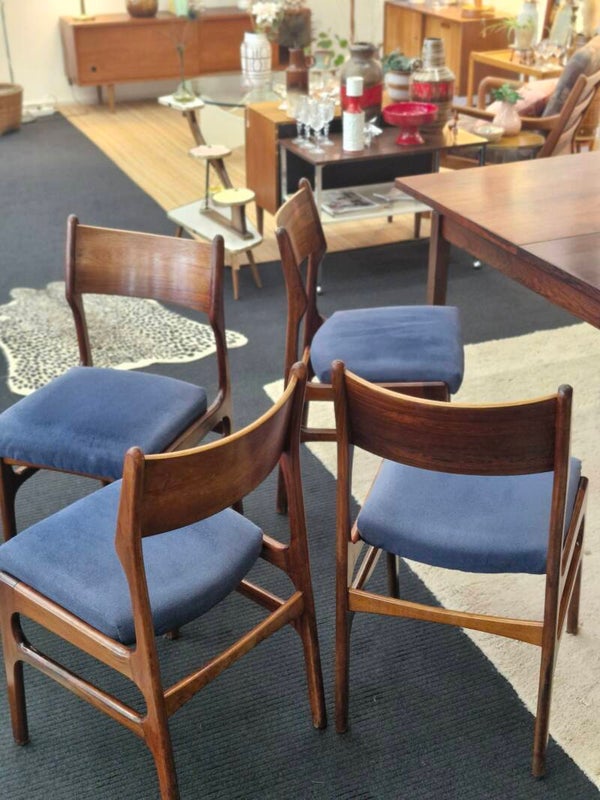 Vintage eetkamerstoelen palissander (4 stuks)