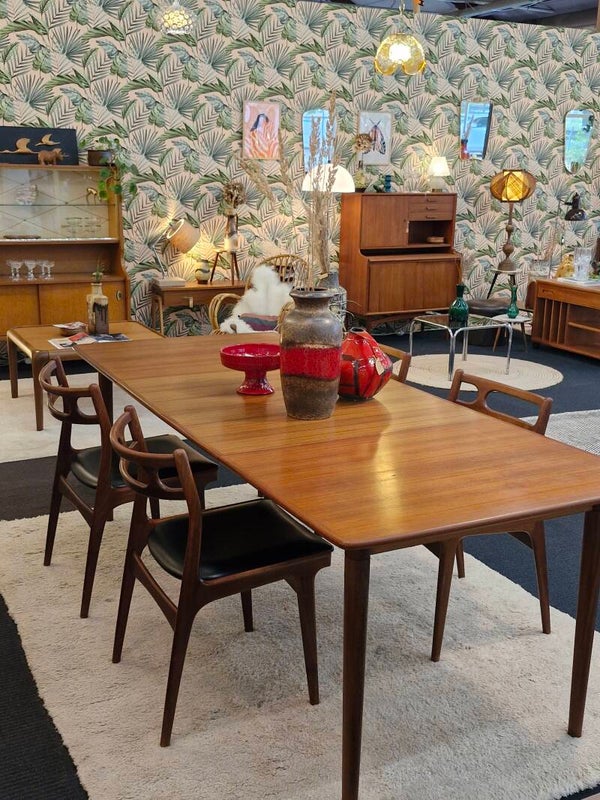 Vintage eettafel teak verlengbaar jaren 70 Scandinavië