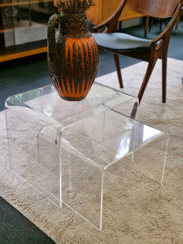 Vintage space age bijzettafels (2) plexiglas 70s