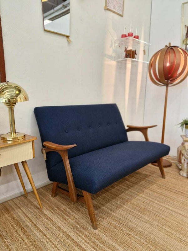Vintage design teakhouten bankje jaren 60