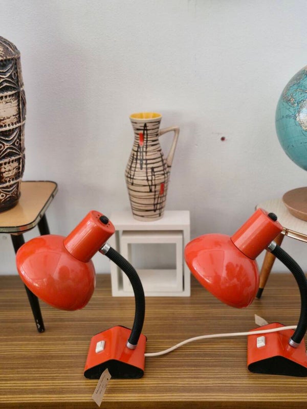 Vintage bureaulampen oranje 70s