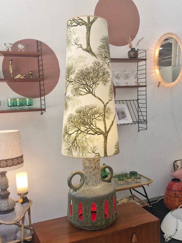 Vintage Fat Lava vloerlamp met originele kap 70s