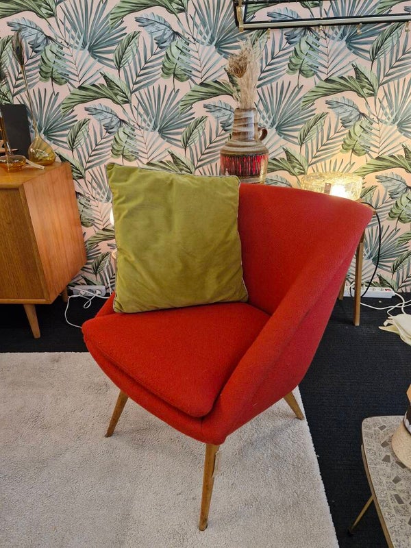 Vintage clubfauteuil rood 70s