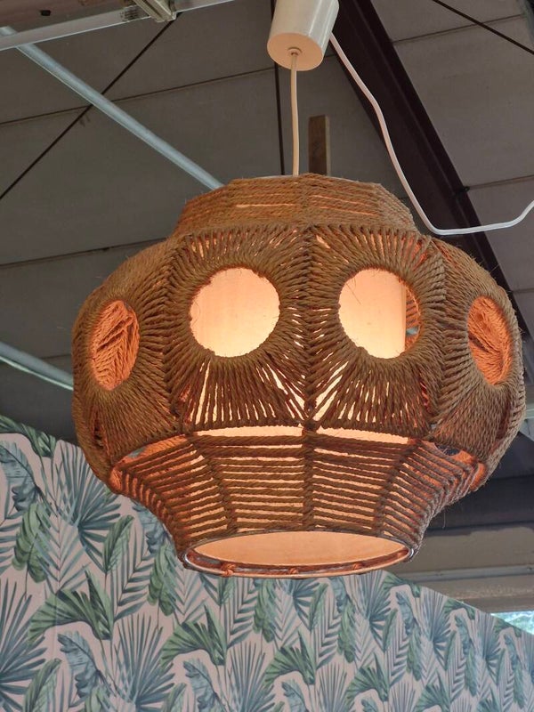 Vintage hanglamp sisal 70s