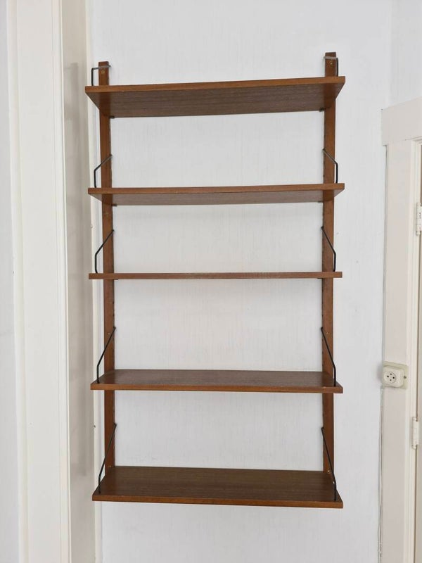 Vintage boekenrek / wandrek Poul Cadovius Deens