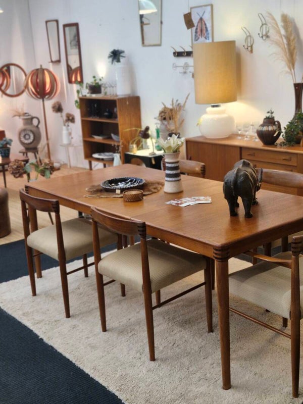 Deens design eethoek Bramin 1965 - verlengbare tafel - 5 stoelen