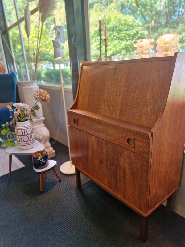 Vintage secretaire / kast teak fineer met lade