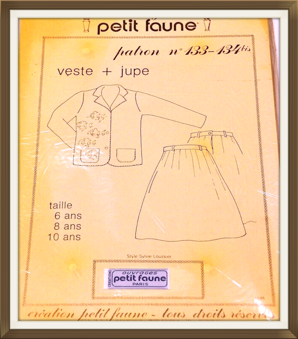 PATRON PETIT FAUNE N° 133-134bis VESTE+JUPE 6 - 8 - 10 ANS STYLE SYLVIE LOUSSIER