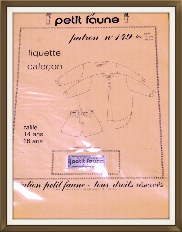 PATRON PETIT FAUNE N° 149ter -LIQUETTE CALÇON - Tailles 14 Ans - 16 Ans