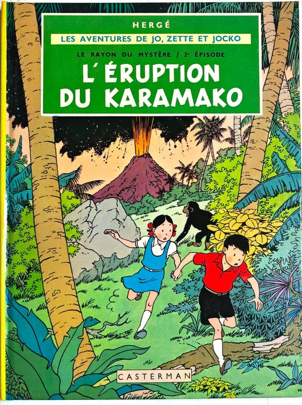 HERGÉ LES AVENTURES DE JO, ZETTE ET JOCKO "L'ERUPTION DU KARAMAKO"