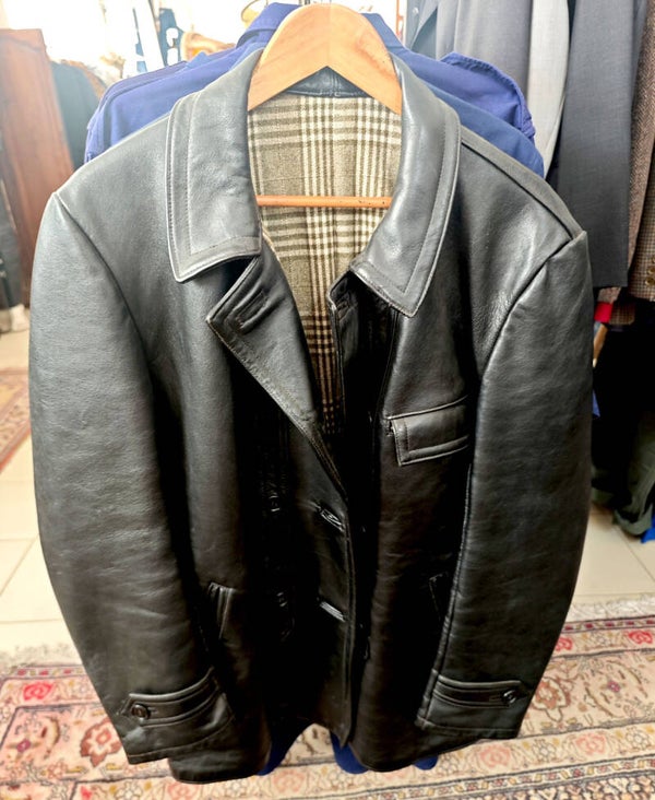 VINTAGE VESTE EN CUIR DES ANNÉES 80' MADE IN FRANCE