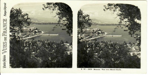 CARTE STEREO 3D 170x86 mm VUES DE FRANCE MONACO