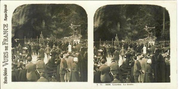 CARTE STEREO 3D 170x86 mm VUES DE FRANCE LOURDES