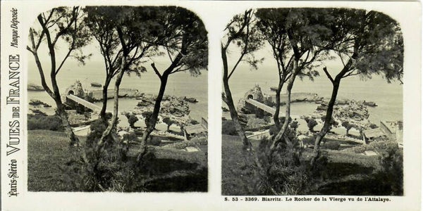 CARTE STEREO 3D 170x86 mm VUES DE FRANCE BIARRITZ
