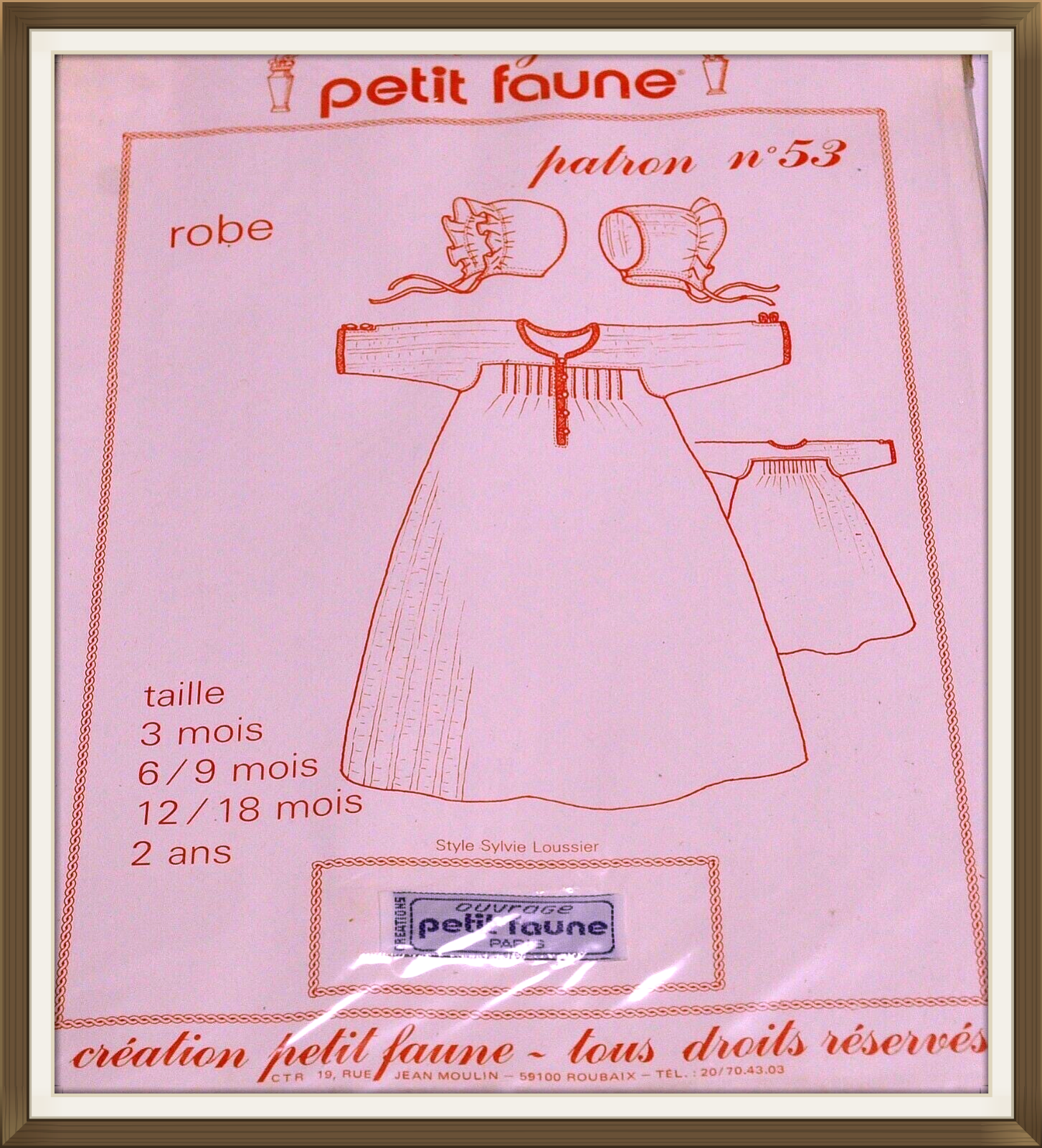 PATRON PETIT FAUNE N° 53 - ROBE BÉBÉ 3 Mois - 6/9 Mois - 12/18 Mois - 2 Ans