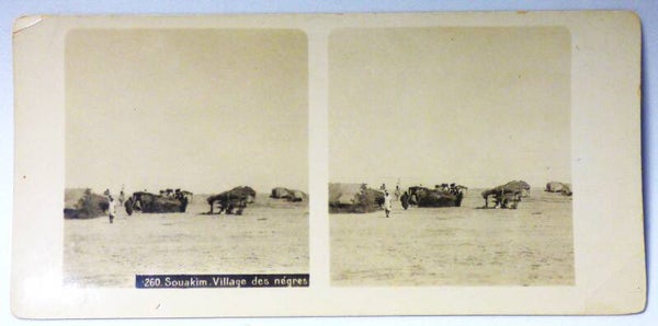 CARTE STEREO PHOTOGRAPHIQUE 90x180mm SOUAKIM VILLAGE