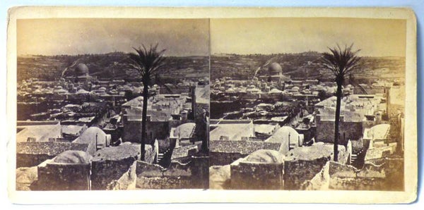 CARTE STEREO PHOTOGRAPHIQUE 90x180mm JERUSALEM