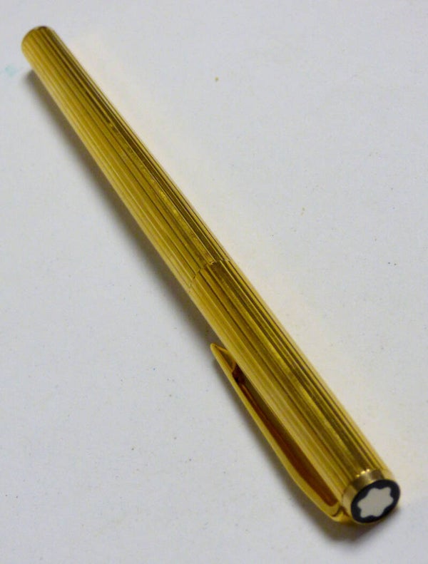 MONTBLANC STYLO PLUME NOBLESSE PLAQUÉ OR + RECHARGE NEUVE