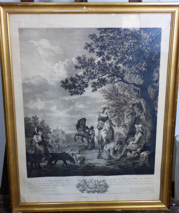 GRAVURE EAU FORTE + BURIN  JOSEPH DE BOURBON PRINCE DE CONDÉ