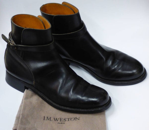 J. M. WESTON JODHPUR BOTTINES NOIRES EN CUIR T38 + ACCESSOIRES