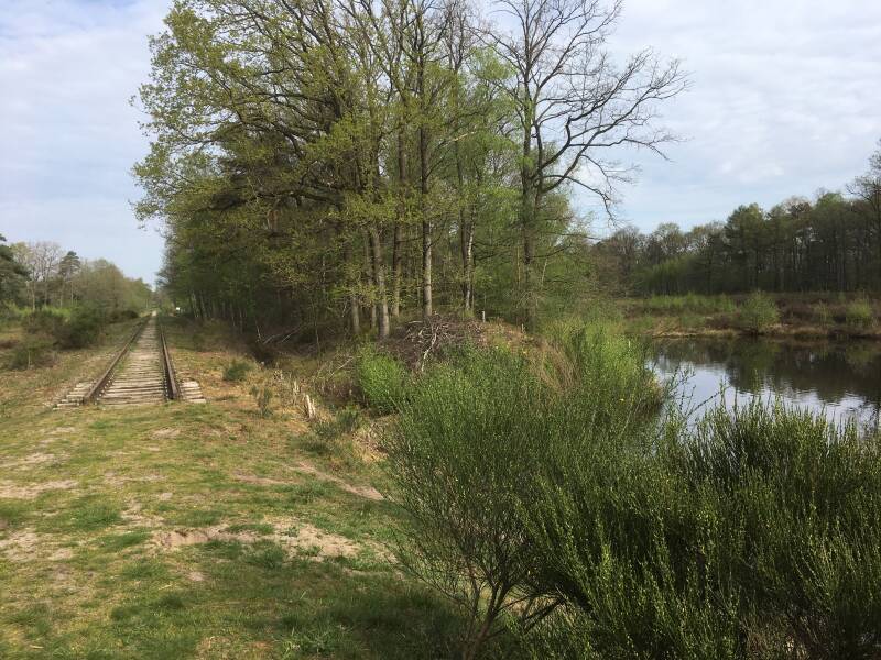 Foto oude spoorrails bij het Nonneven in Kotten